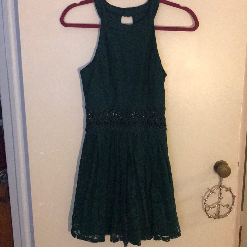 Green lace dress